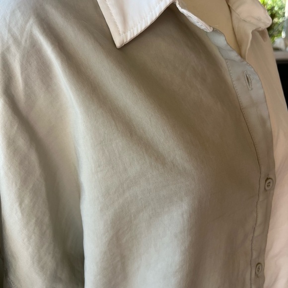 Bohme Dual-Tone Button Down Shirt - Green and White - Picture 2 of 8